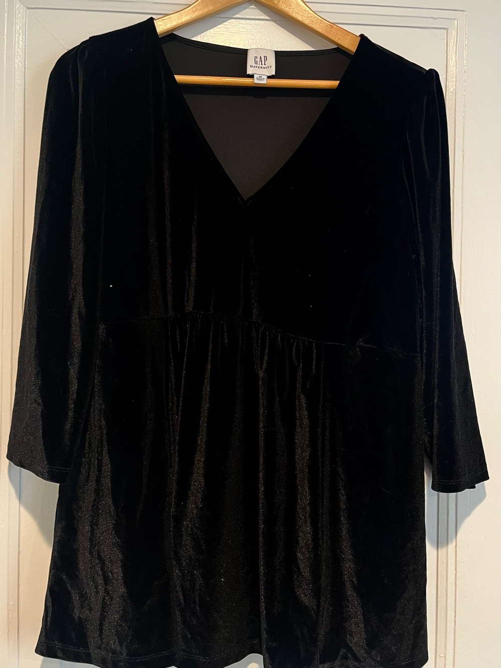 GAP Black Velvet V-Neck Empire Tunic